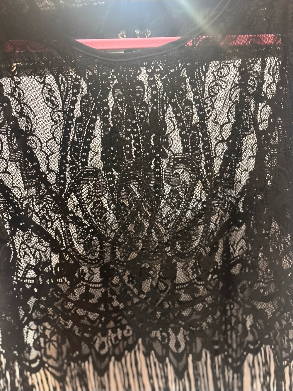 Sheer Black Lace Fringe Camisole - Women’s Intimates